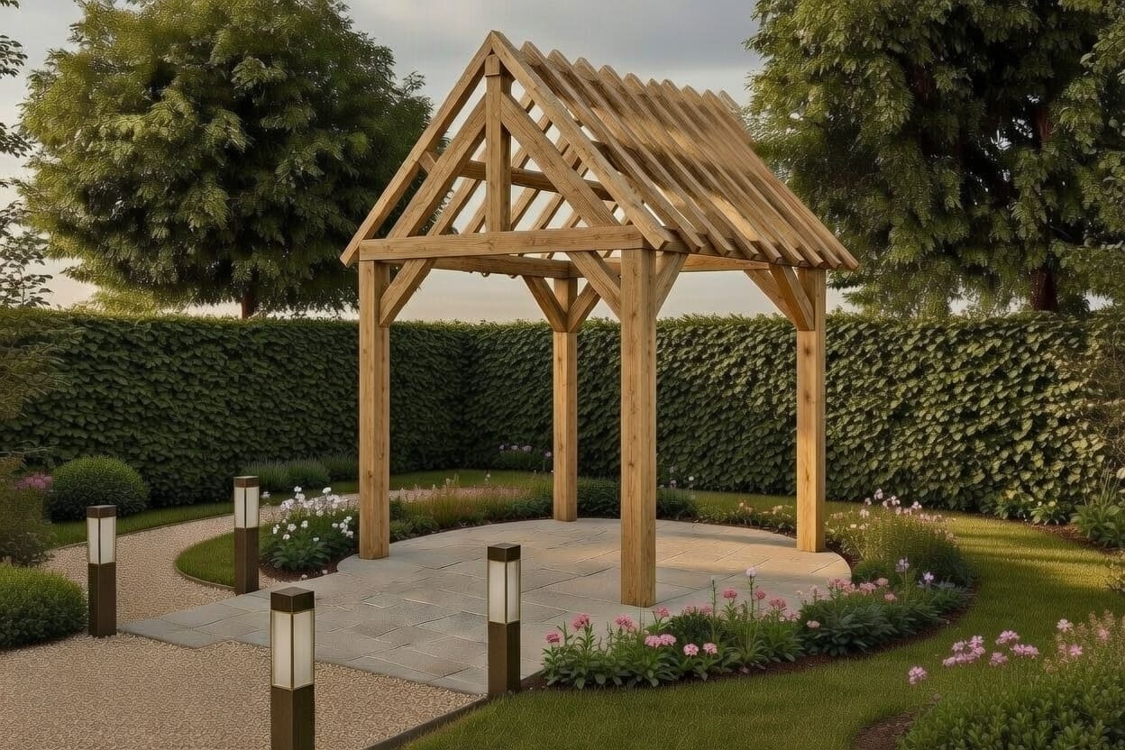 Eiken bijgebouw Sint-Niklaas | Authentieke en compacte massieve houtbouw - 2,4m x 2,4m 1 eiken bijgebouw sint-niklaas