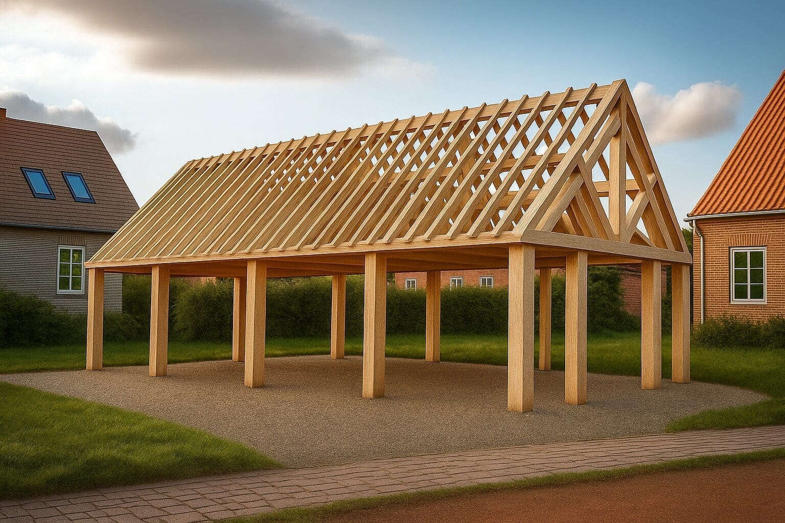 Eiken bijgebouw Roeselare - Krachtig in traditionele massieve houtbouw - 12 x 5m 1 eiken bijgebouw roeselare