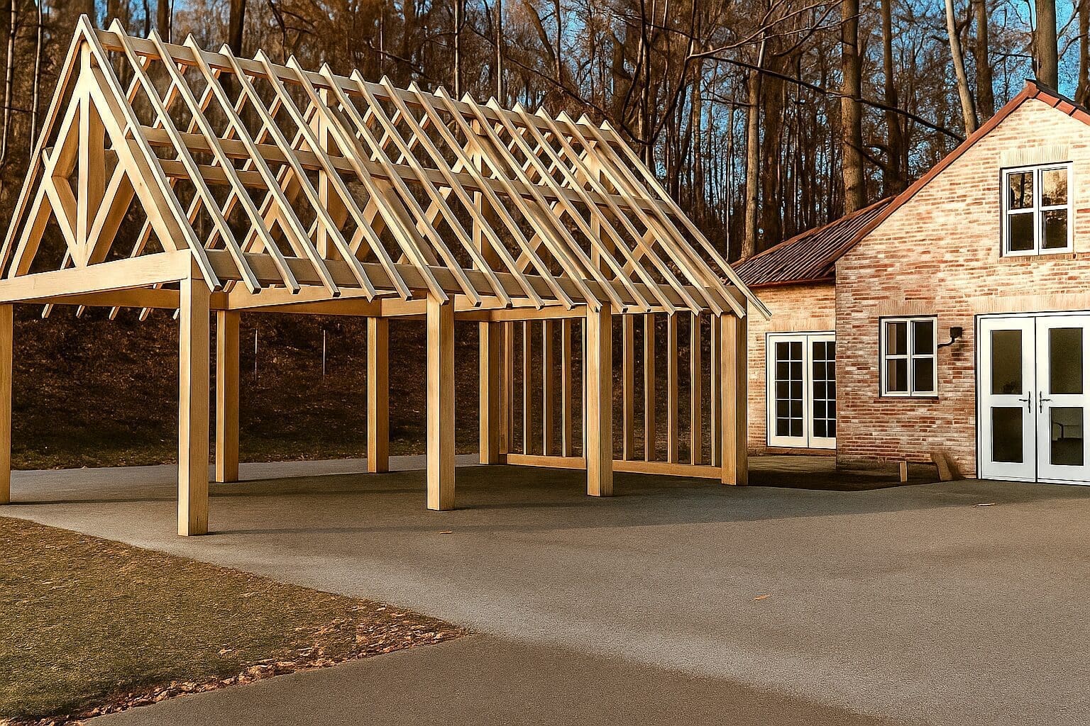 Eiken bijgebouw Kortrijk - Krachtige uitstraling - 8,5m x 5,5m 1 eiken bijgebouw kortrijk