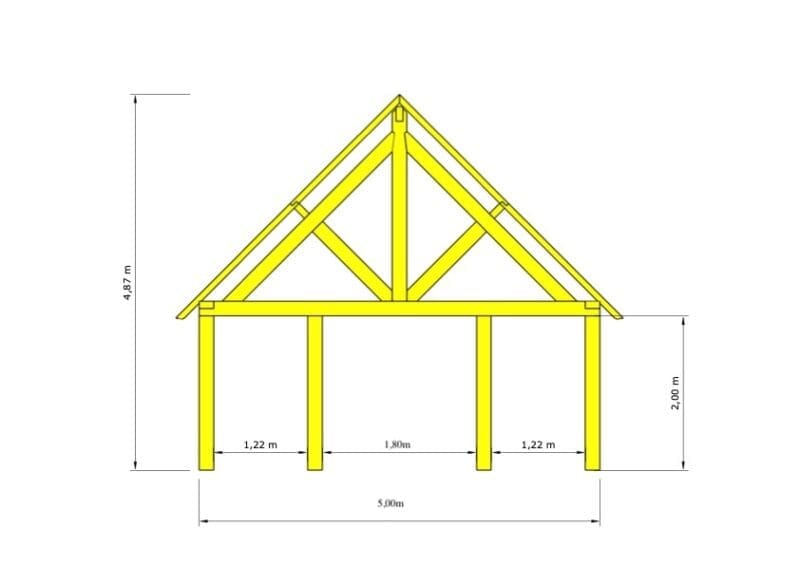 Eiken bijgebouw Roeselare - Krachtig in traditionele massieve houtbouw - 12 x 5m - Afbeelding 4