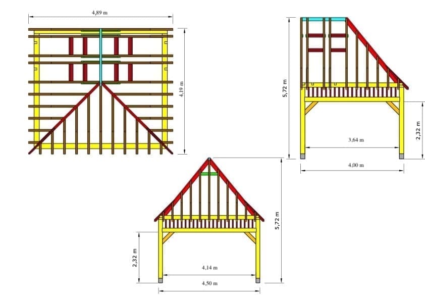 Eiken bijgebouw Geraardsbergen - Compact met authentieke uitstraling - 4,5 x 4m 2 houten bijgebouw geraardsbergen afmetingen