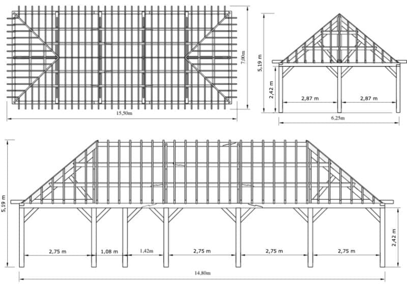 Dennen bijgebouw Brugge – Monumentale open structuur met frisse uitstraling - 15,5m x 7m - Afbeelding 2