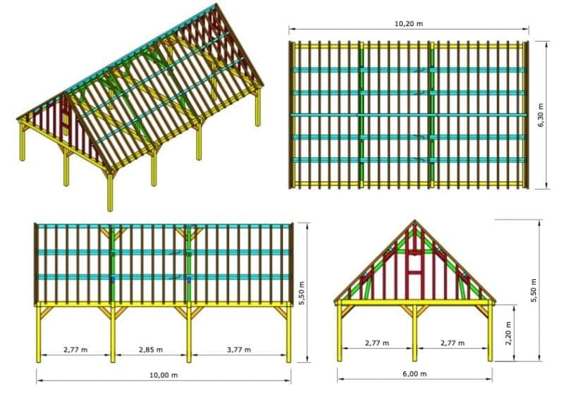 Eiken bijgebouw Tongeren - Monumentale eenvoud en landelijke allure - 6 x 10m - Afbeelding 2