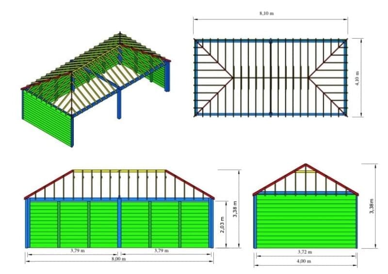houten bijgebouw nieuwpoort afmetingen