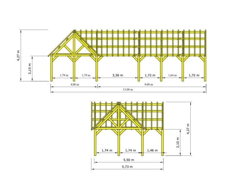 houten bijgebouw ninove afmetingen 1