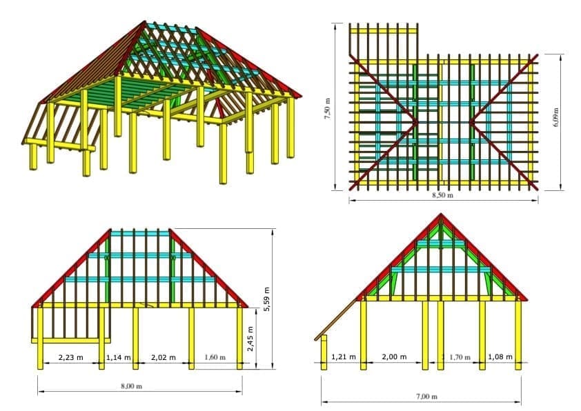 Eiken bijgebouw Knokke - Luxueus en klassevol met vierzijdig schilddak - 8 x 7m 2 houten bijgebouw knokke afmetingen