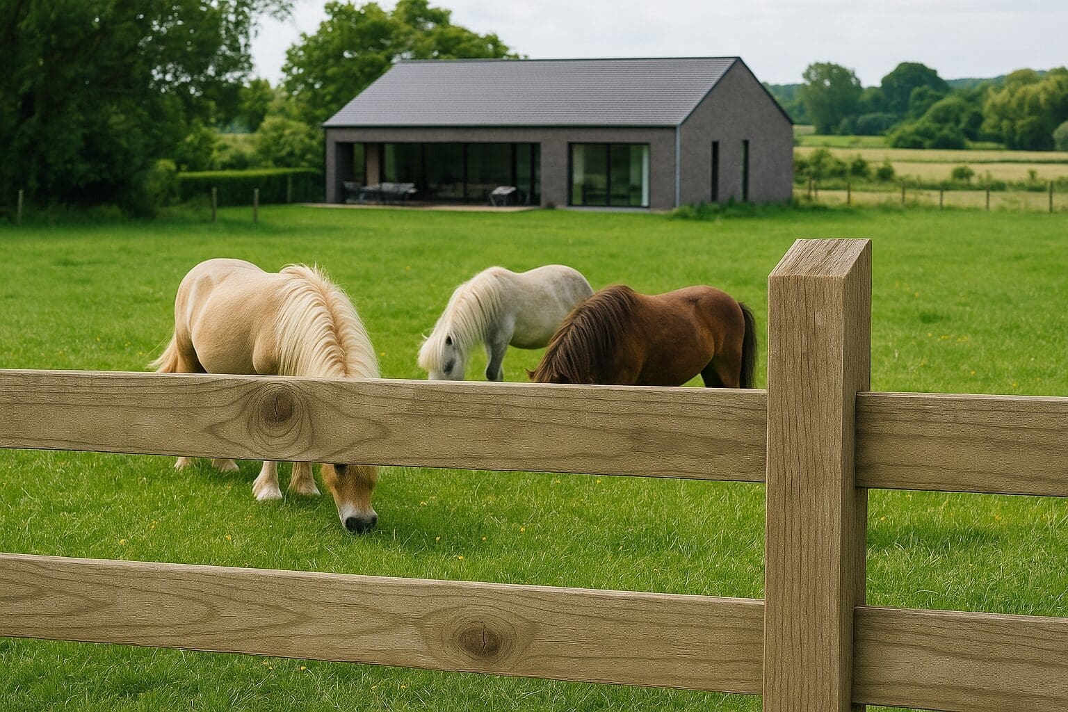 Weideomheining Classic Den – Betaalbare traditie in drukgeïmpregneerd dennenhout 1 weideomheining classic den