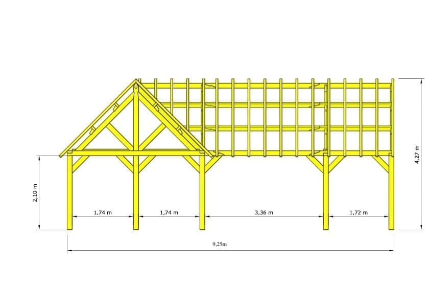 Annexe en chêne Le Havre – 9,25 m × 5,5 m / 4,27 m – Image 3