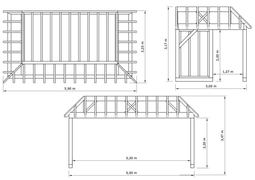 Dennen bijgebouw Hasselt – Compact paviljoen met lichte uitstraling - 5,9m x 3,2m 2 Dennen bijgebouw Hasselt – Compact paviljoen met lichte uitstraling - 5,9m x 3,2m - Afbeelding 2