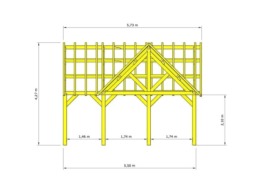 Eiken bijgebouw Dendermonde - Karaktervolle L-vorm en ambachtelijke uitstraling - 9,25 x 5,5m - Afbeelding 2