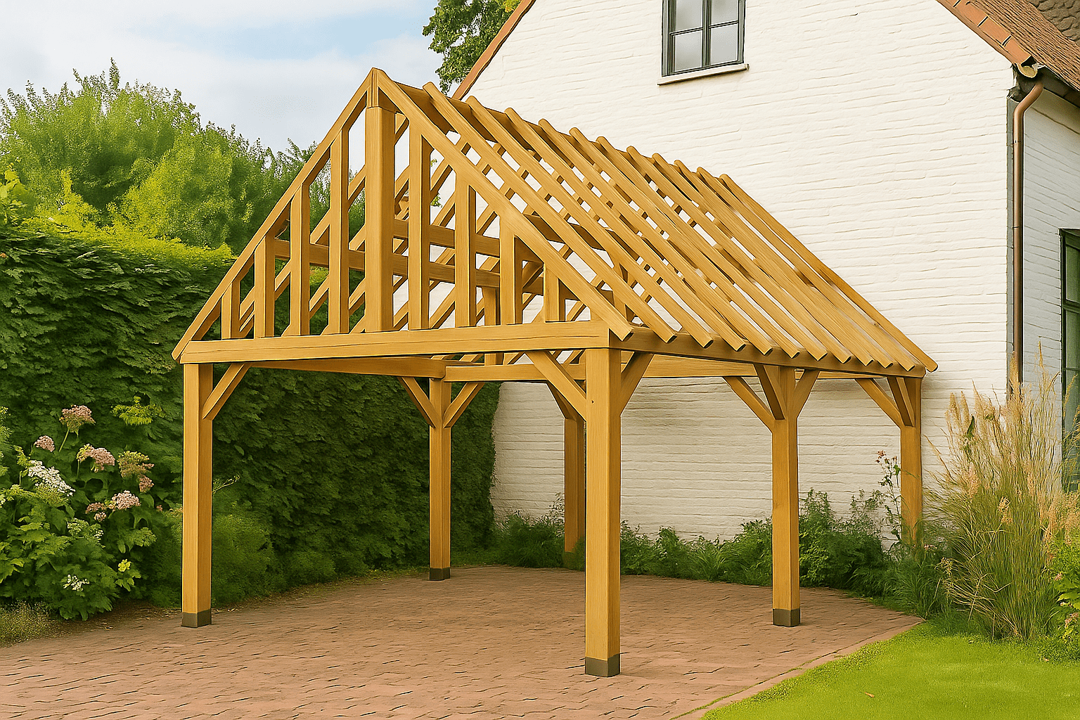 Eiken bijgebouw Turnhout - Stijlvolle open structuur - 4 x 6m 1 eiken bijgebouw turnhout