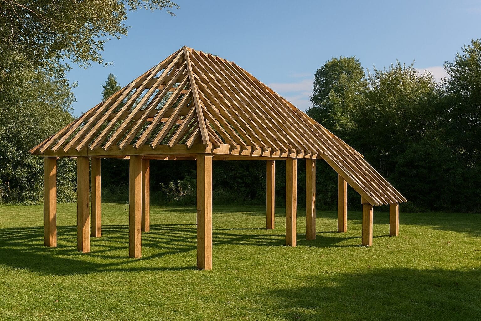 Eiken bijgebouw Knokke - Luxueus en klassevol met vierzijdig schilddak - 8 x 7m 1 eiken bijgebouw knokke